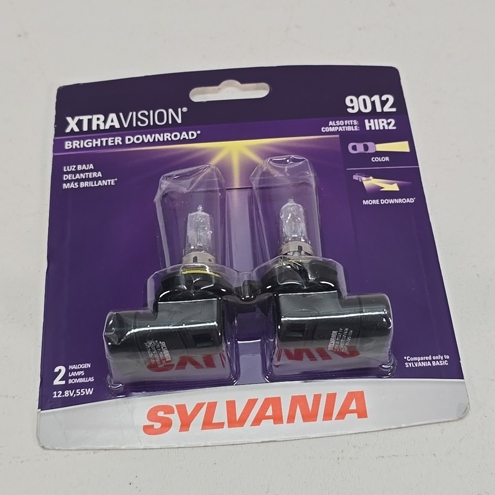 Sylvania XtraVision 9012 Two Bulbs Headlight Replacement OE HIR2 55W NEW - Picture 1 of 6